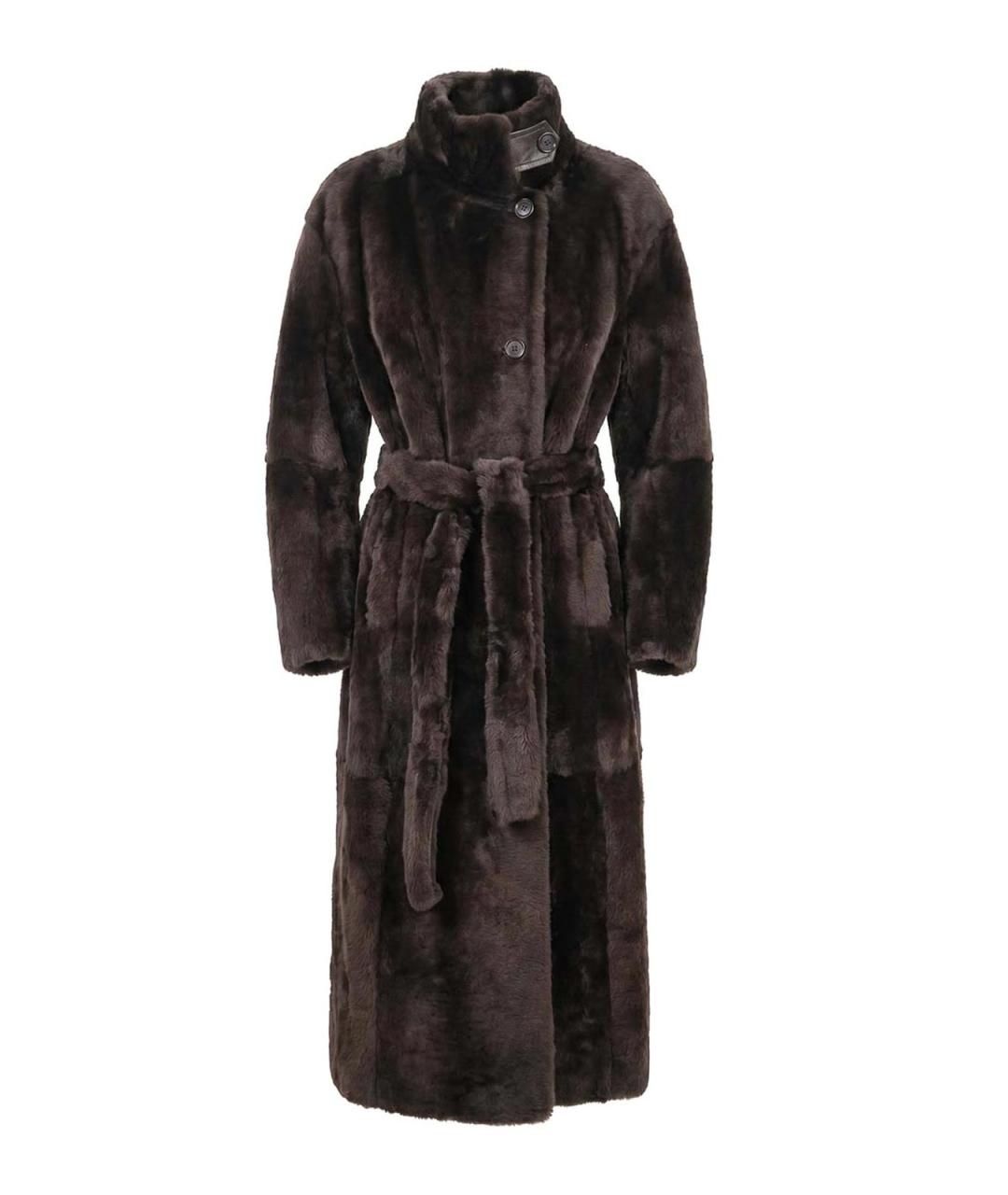 BRUNELLO CUCINELLI Коричневая меховая шуба, фото 1