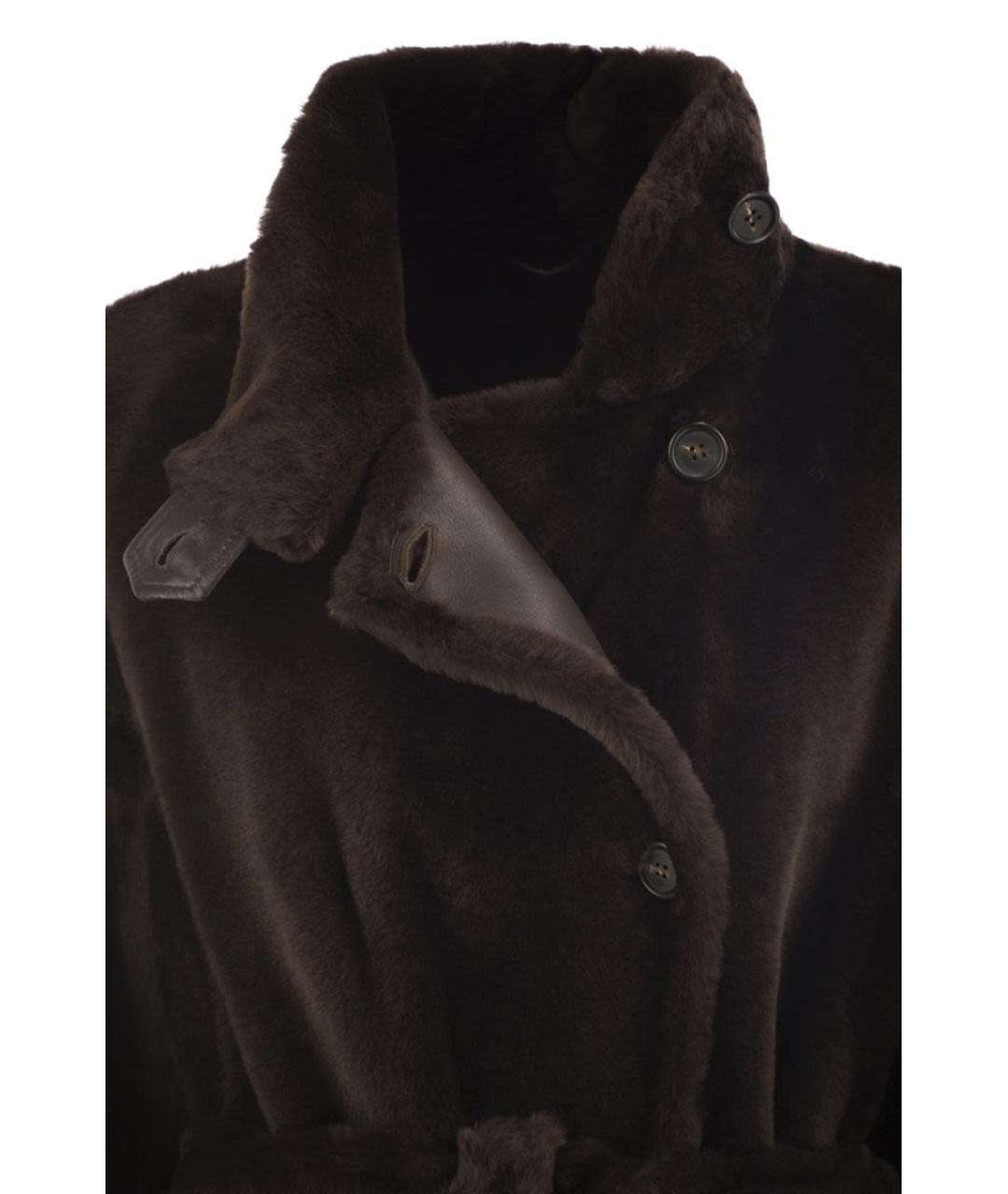BRUNELLO CUCINELLI Коричневая меховая шуба, фото 4