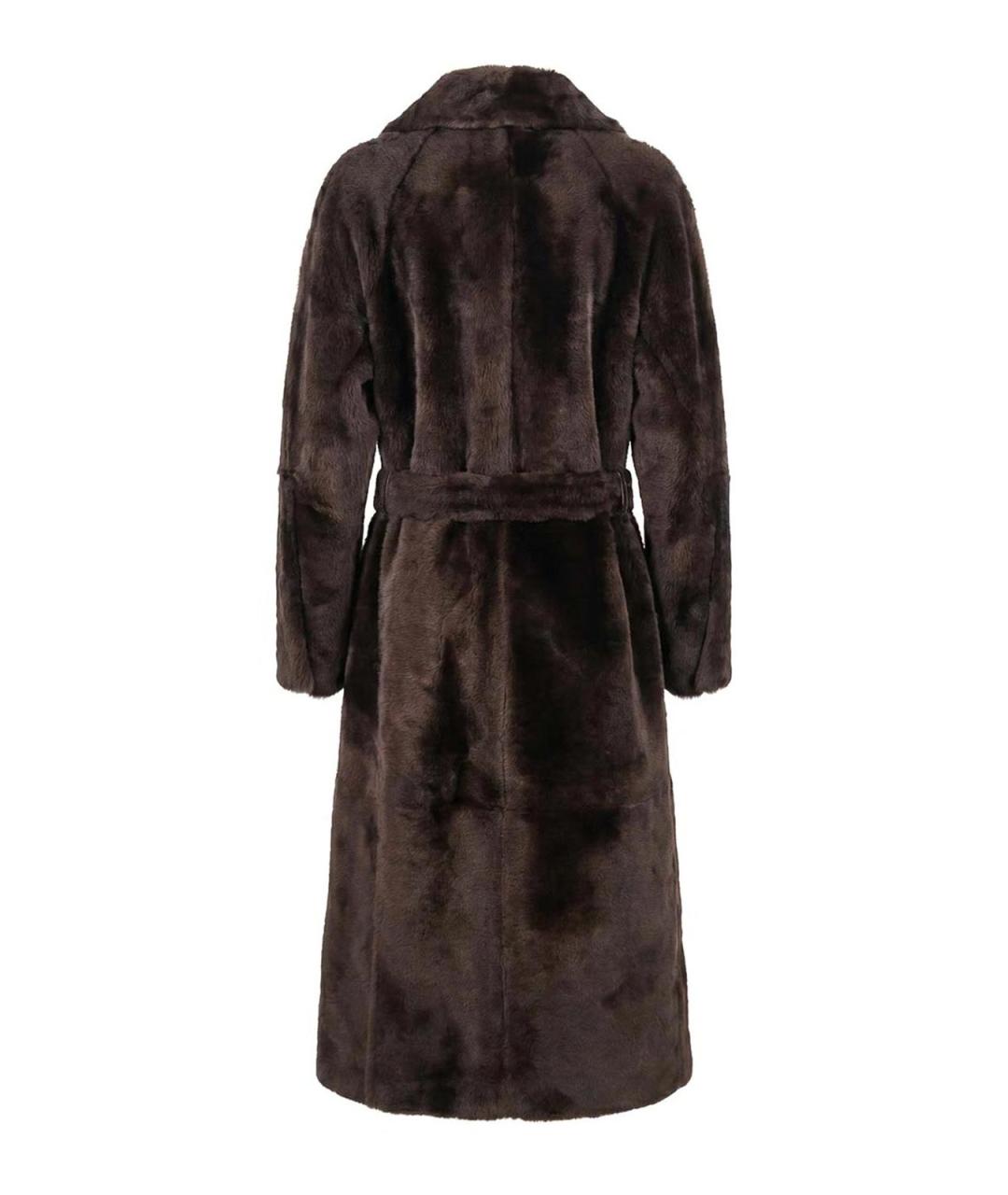 BRUNELLO CUCINELLI Коричневая меховая шуба, фото 2