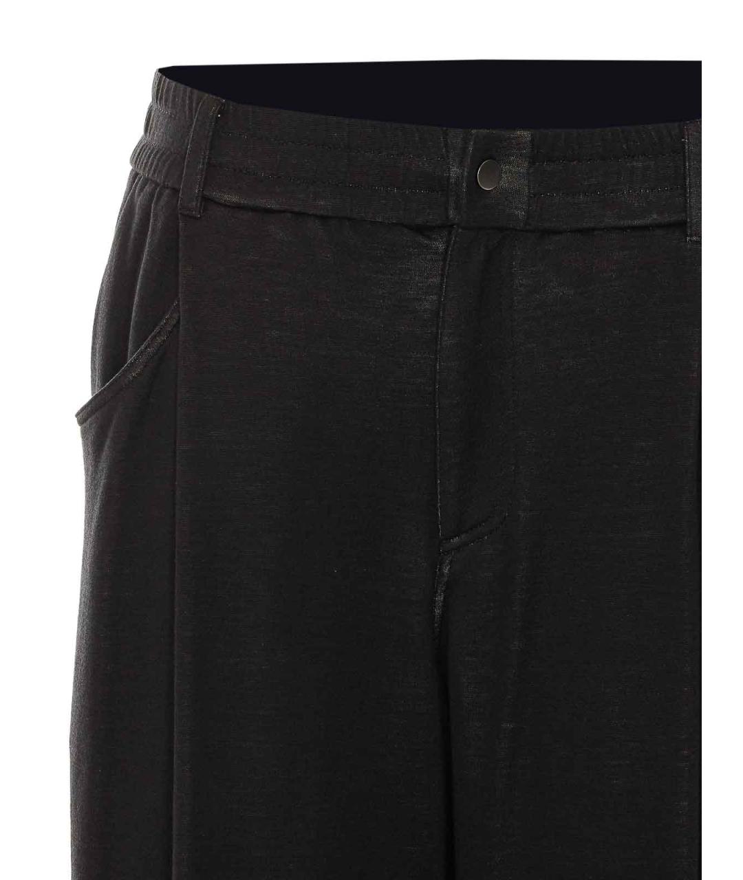 BRUNELLO CUCINELLI Черные хлопковые прямые брюки, фото 4