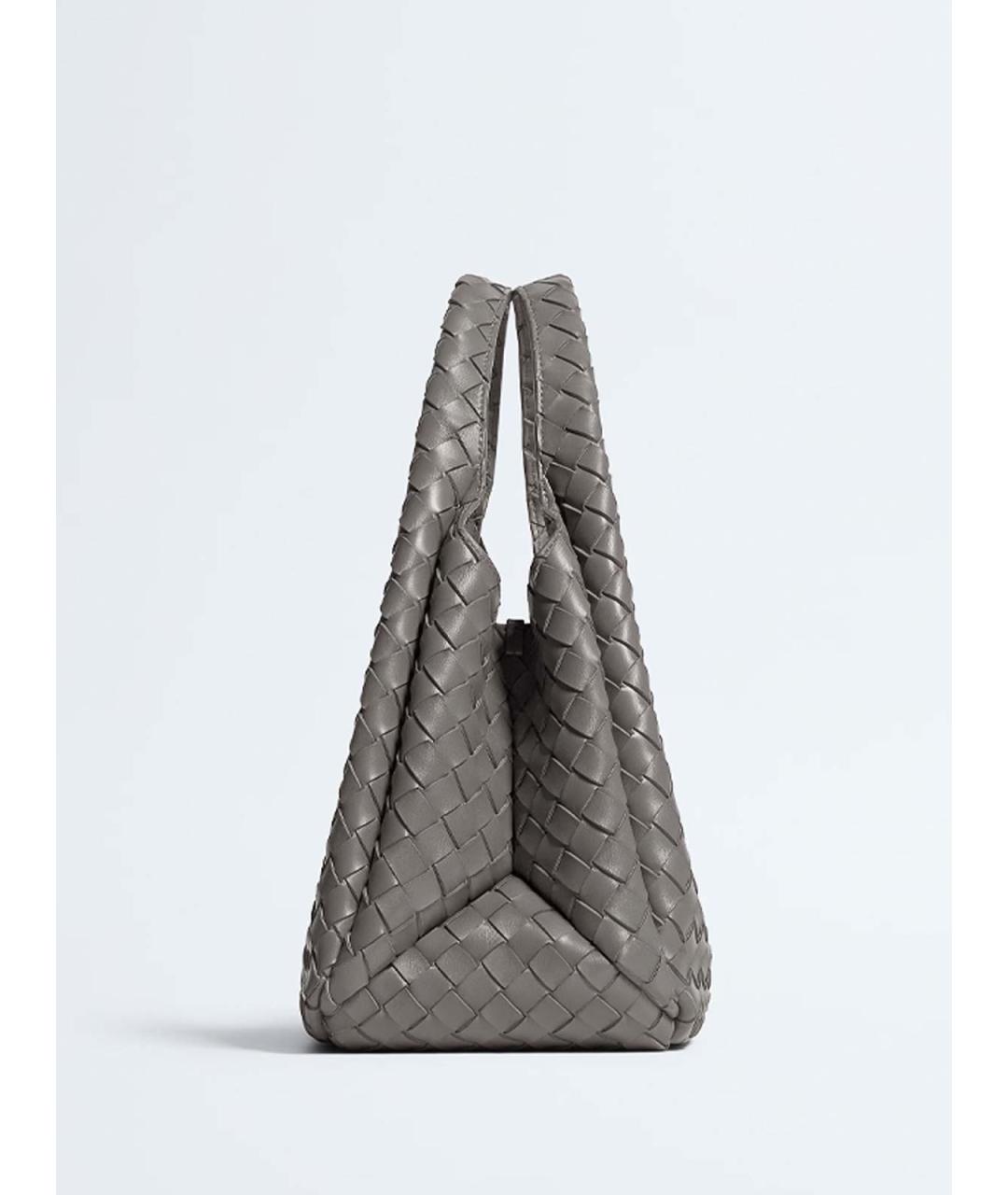 BOTTEGA VENETA Серая кожаная сумка через плечо, фото 2