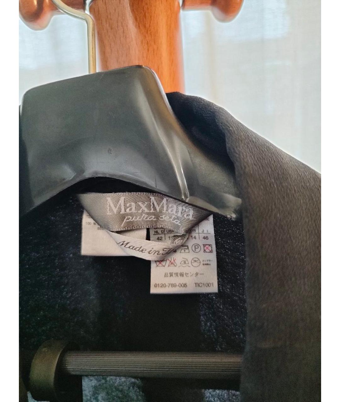 MAX MARA Черная шелковая блузы, фото 3