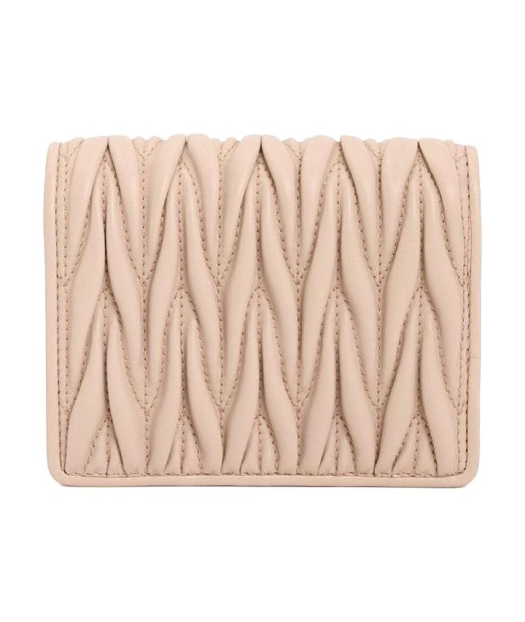 MIU MIU Розовый кожаный кошелек, фото 4