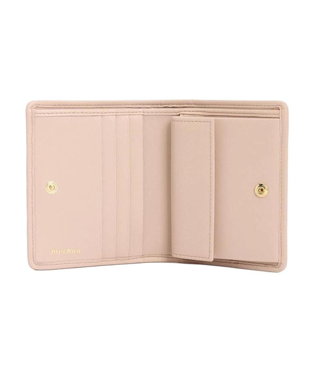 MIU MIU Розовый кожаный кошелек, фото 3