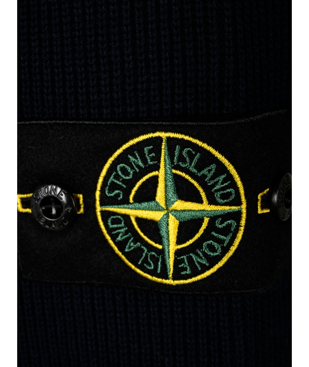 STONE ISLAND Темно-синий хлопковый джемпер / свитер, фото 3