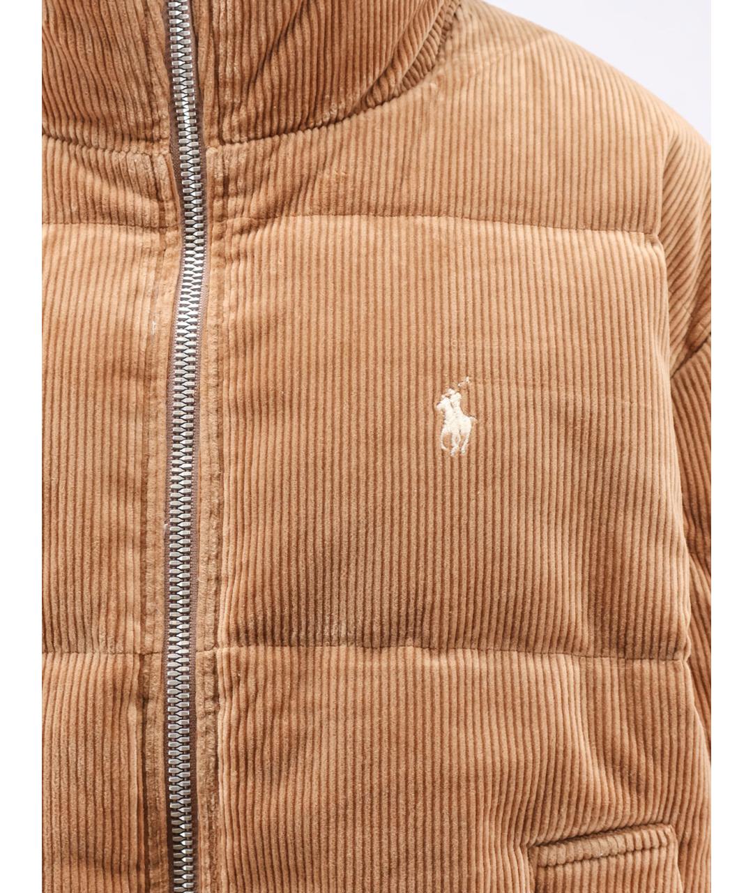 POLO RALPH LAUREN Коричневый хлопковый пуховик, фото 3