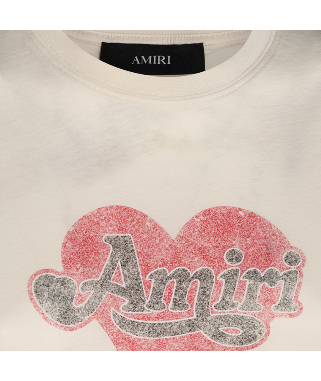 AMIRI Белая хлопковая футболка, фото 3