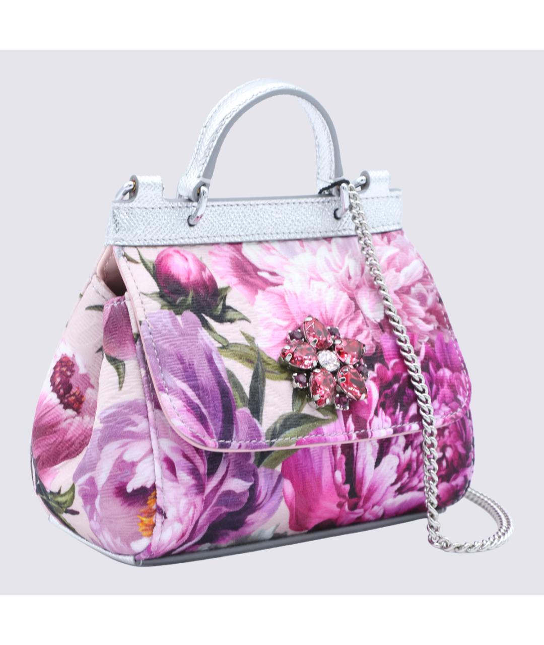 DOLCE&GABBANA Розовая кожаная сумка с короткими ручками, фото 3