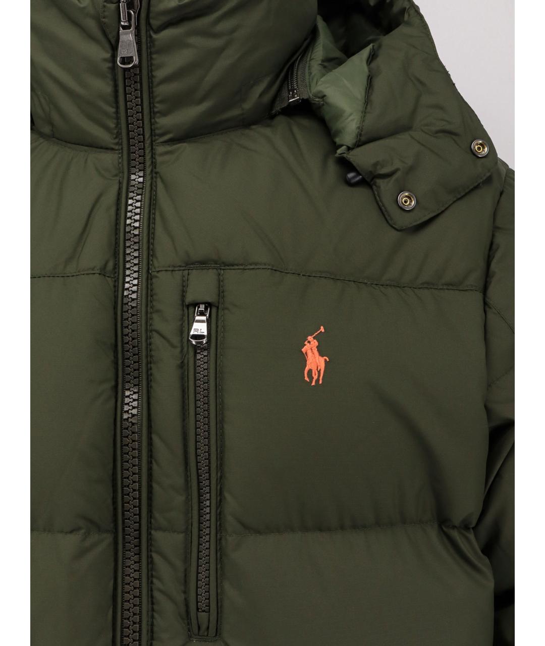 POLO RALPH LAUREN Зеленый синтетический пуховик, фото 2