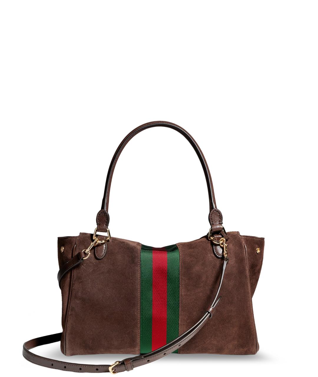 GUCCI Коричневая замшевая сумка тоут, фото 2