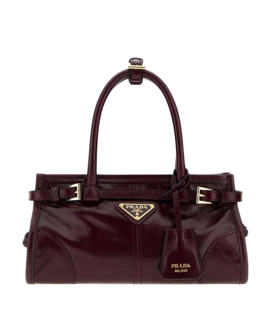 PRADA Бордовая кожаная сумка тоут, фото 1