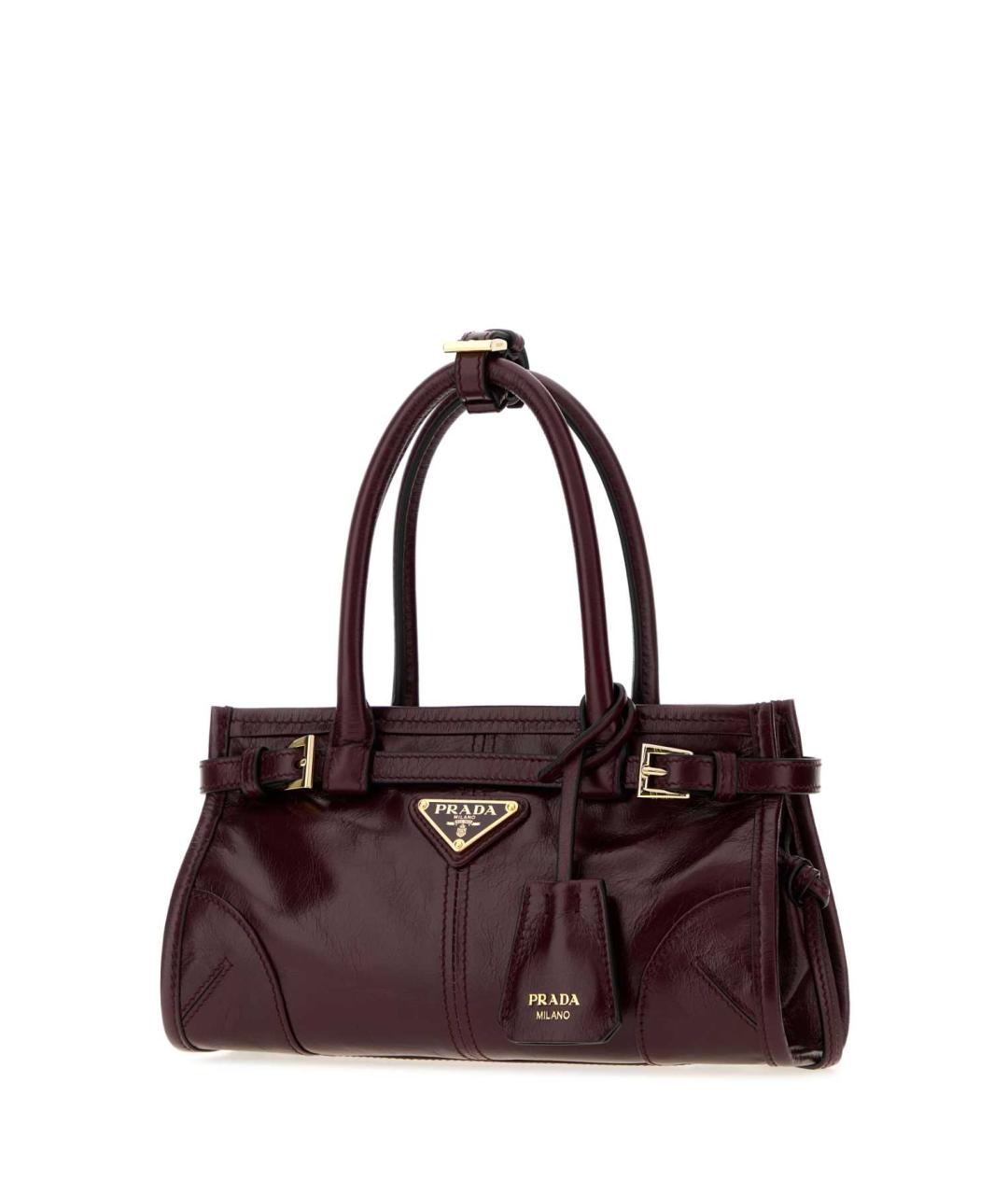 PRADA Бордовая кожаная сумка тоут, фото 2