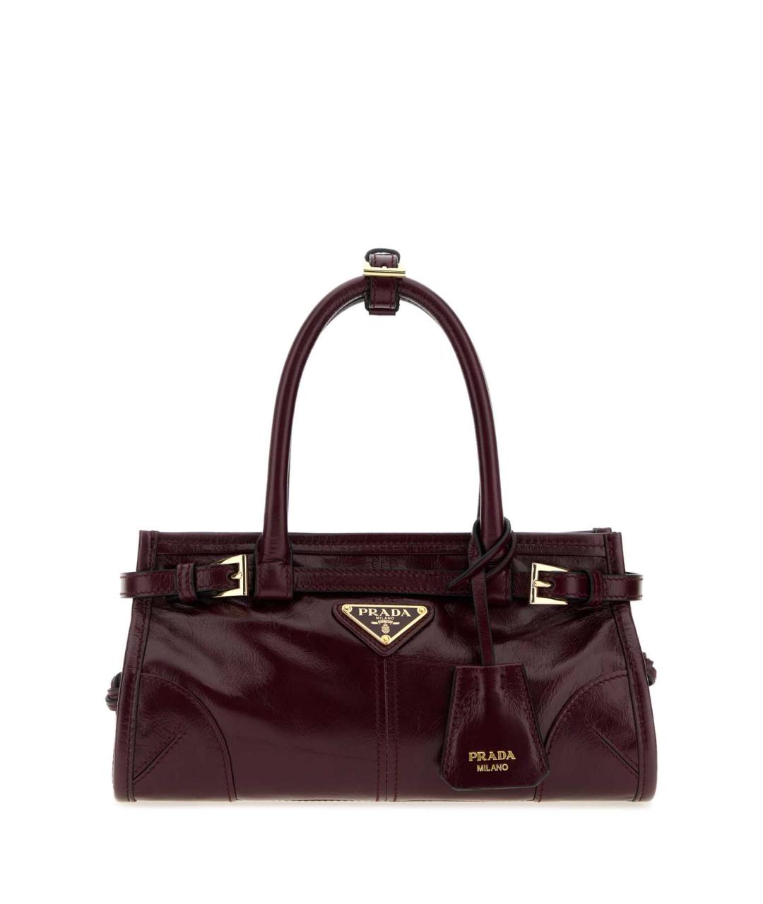 PRADA Бордовая кожаная сумка тоут, фото 3