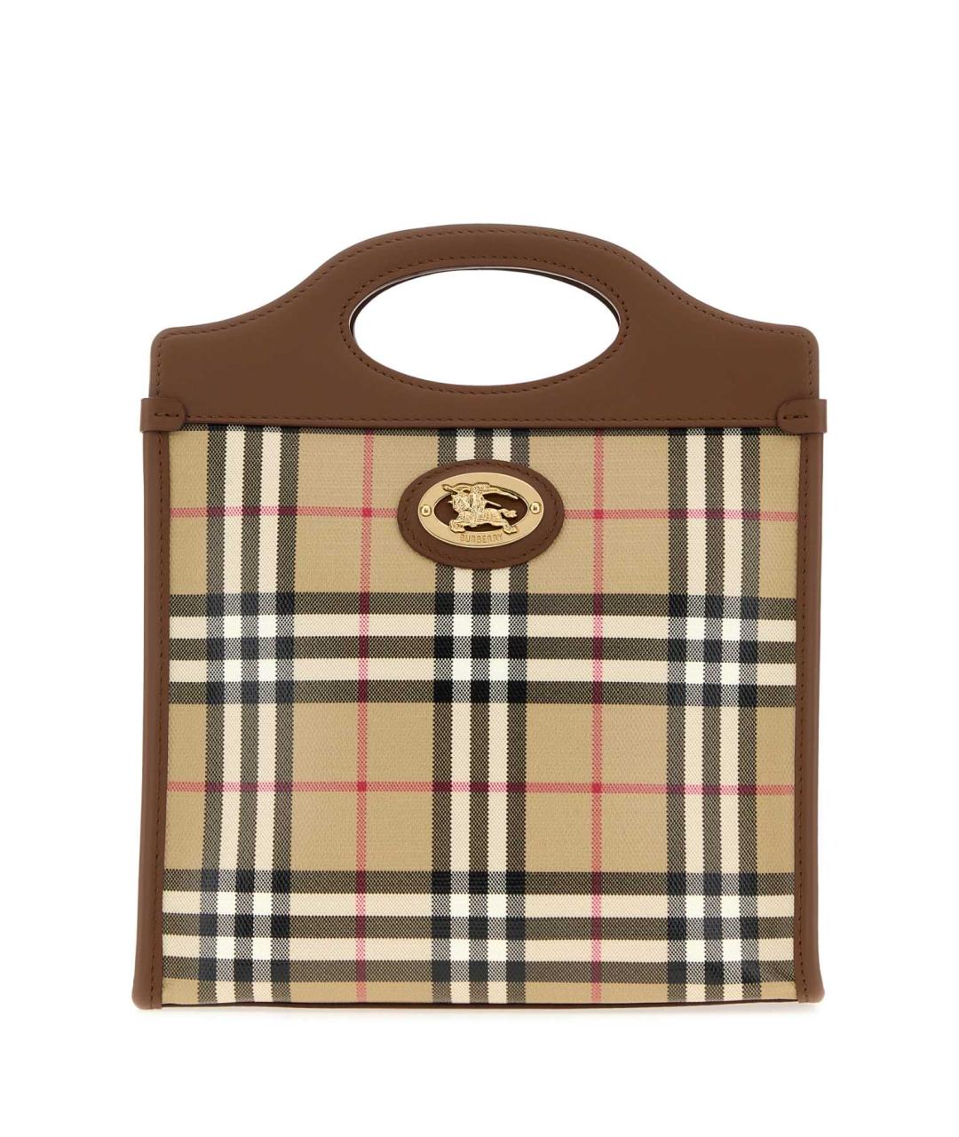 BURBERRY Бежевая кожаная сумка тоут, фото 1