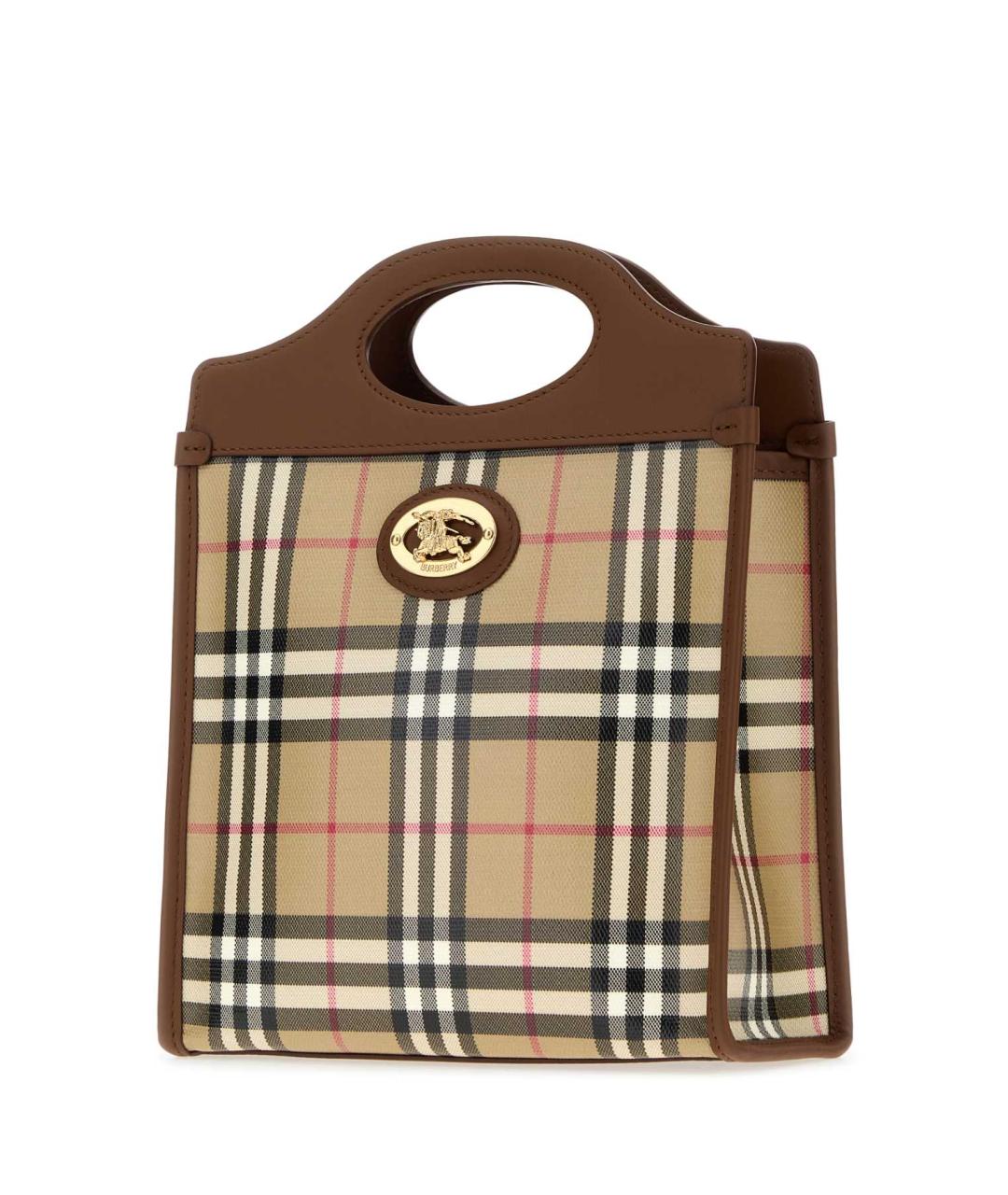 BURBERRY Бежевая кожаная сумка тоут, фото 2
