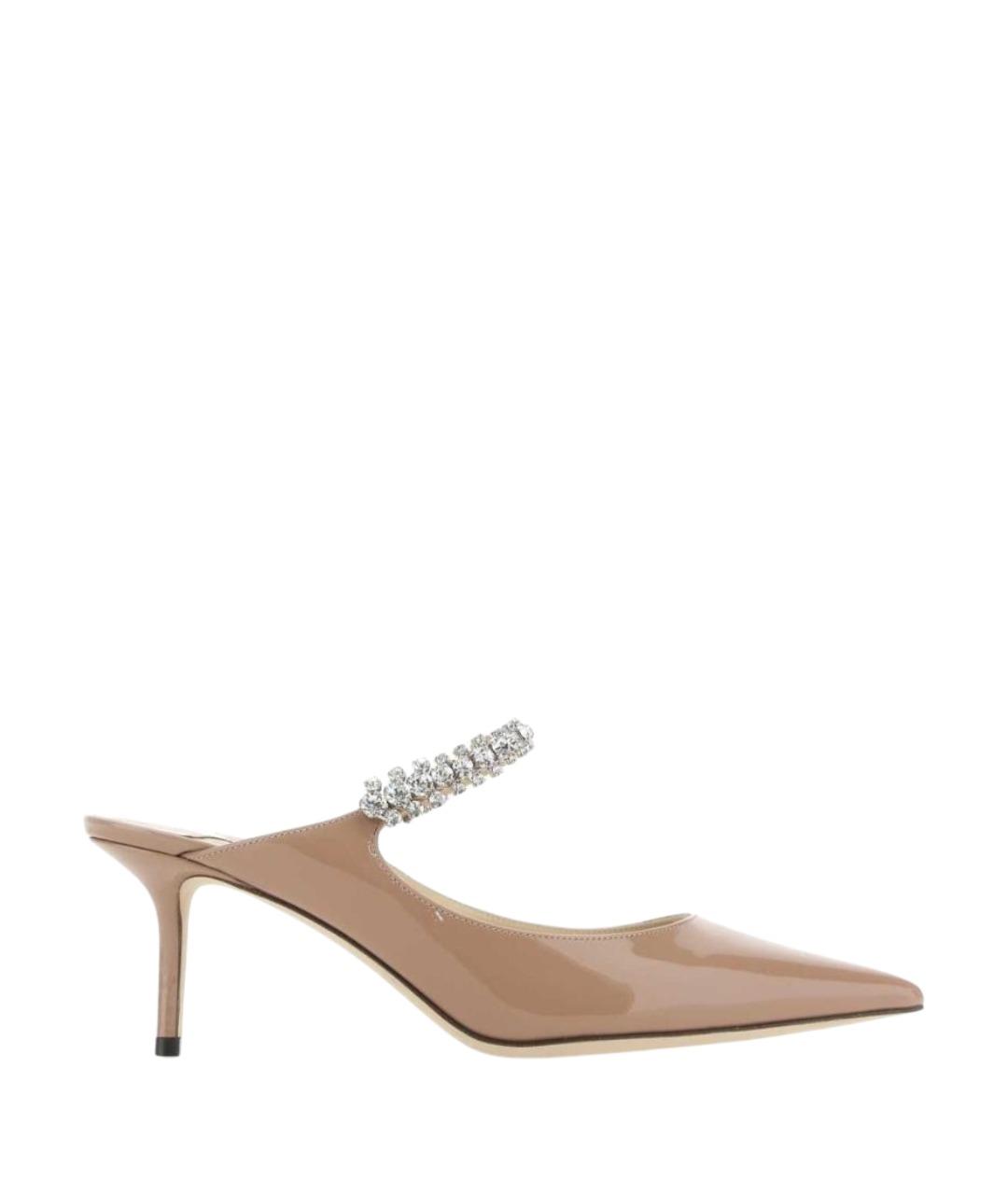 JIMMY CHOO Розовые кожаные мюли, фото 1