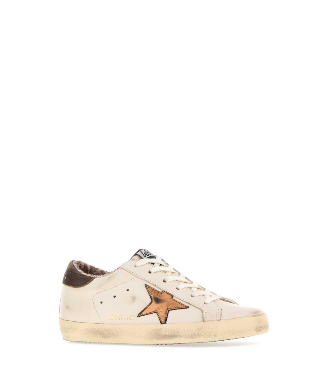 GOLDEN GOOSE Бежевые кожаные кеды, фото 2
