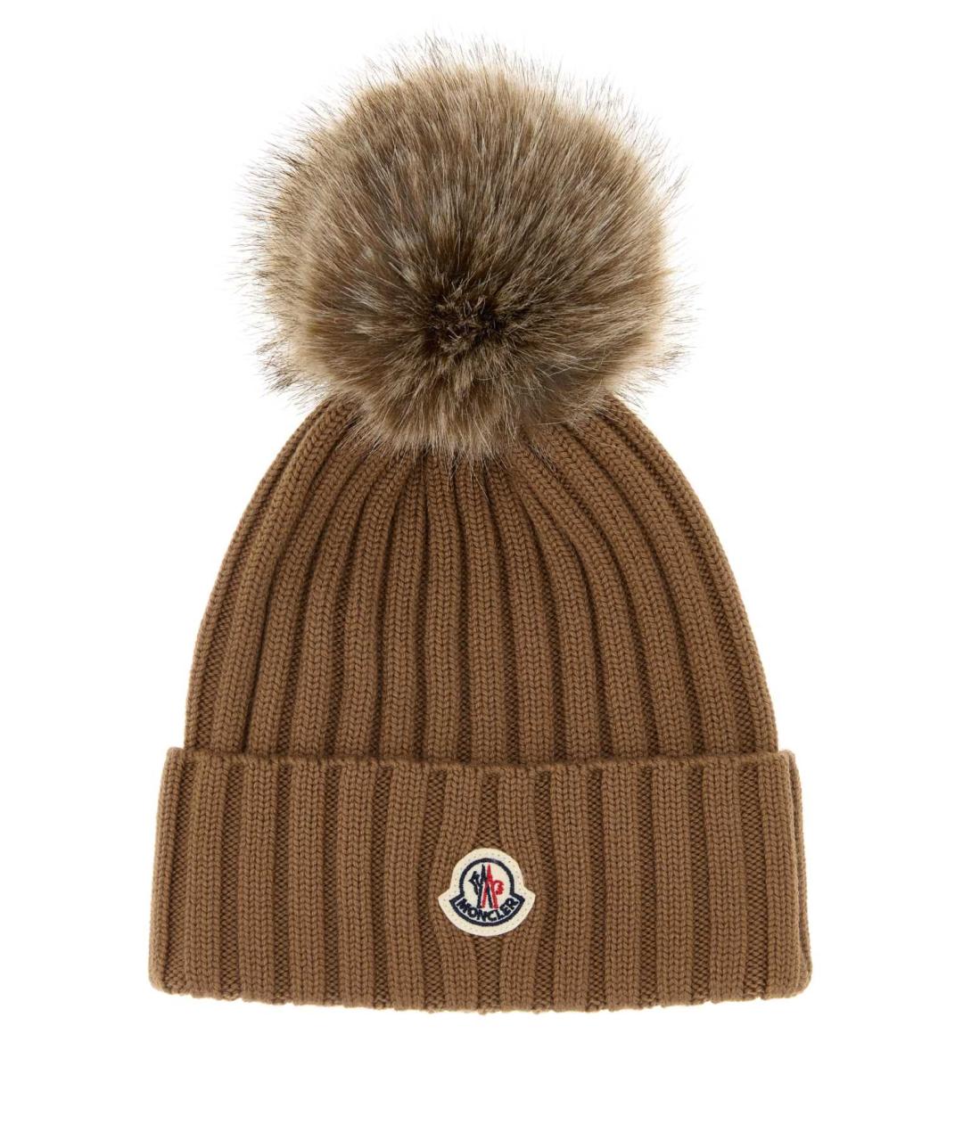 MONCLER Бежевая шапка, фото 1