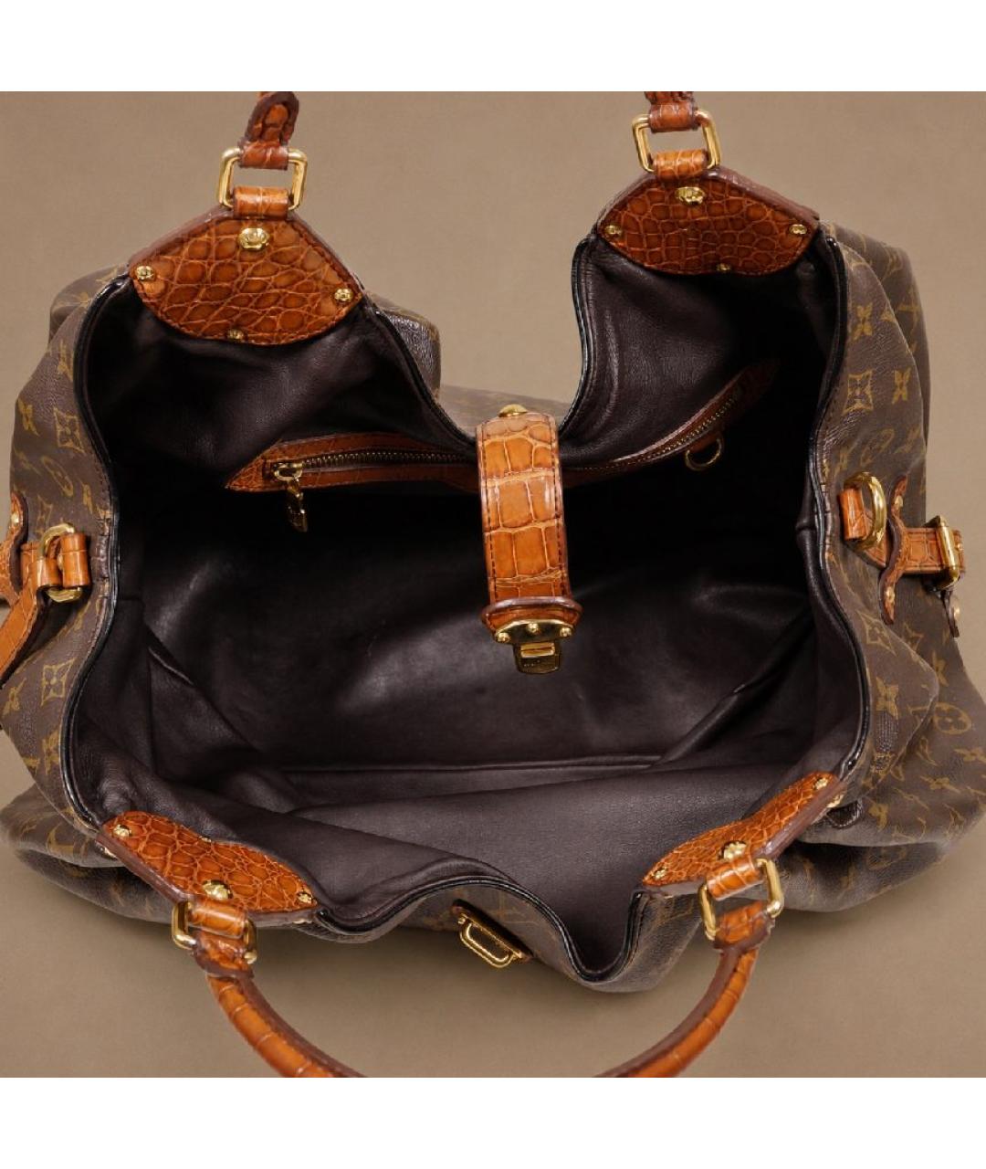 LOUIS VUITTON Коричневая сумка с короткими ручками из экзотической кожи, фото 6
