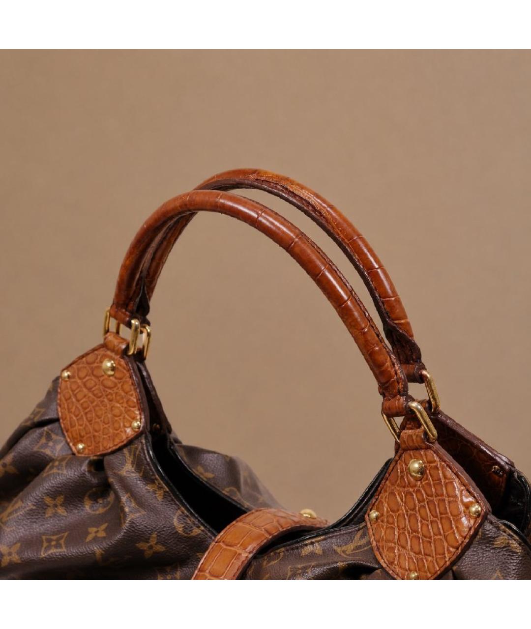 LOUIS VUITTON Коричневая сумка с короткими ручками из экзотической кожи, фото 9