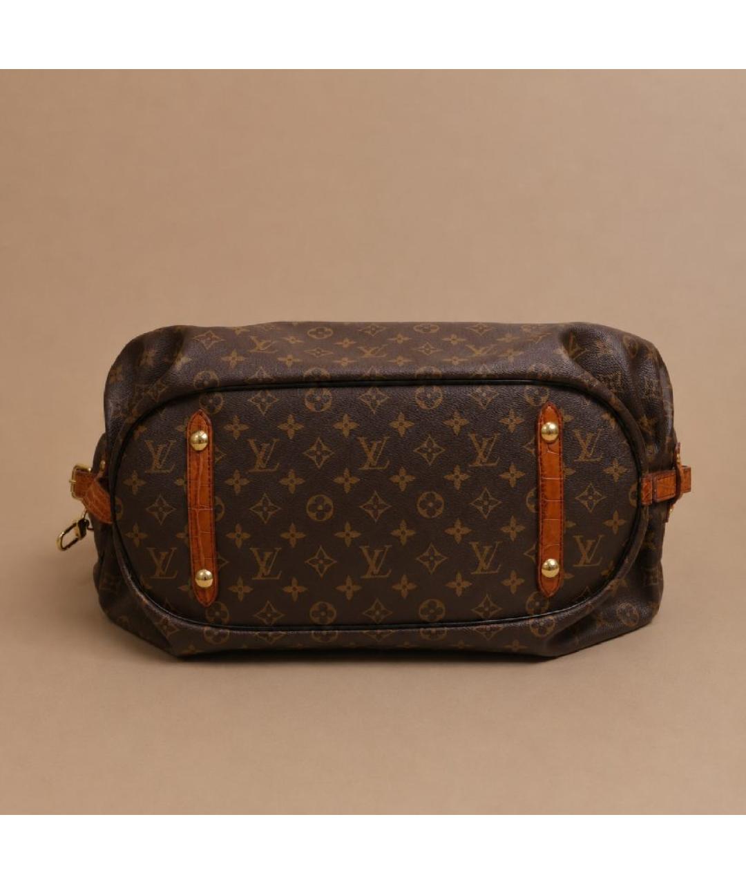 LOUIS VUITTON Коричневая сумка с короткими ручками из экзотической кожи, фото 5