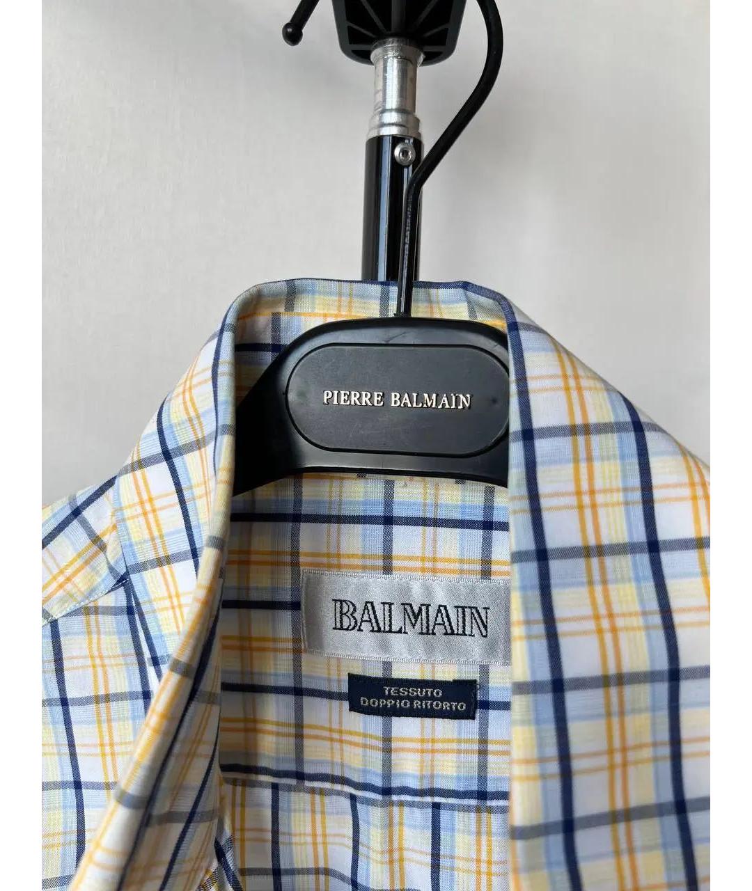 BALMAIN Голубая хлопковая классическая рубашка, фото 5