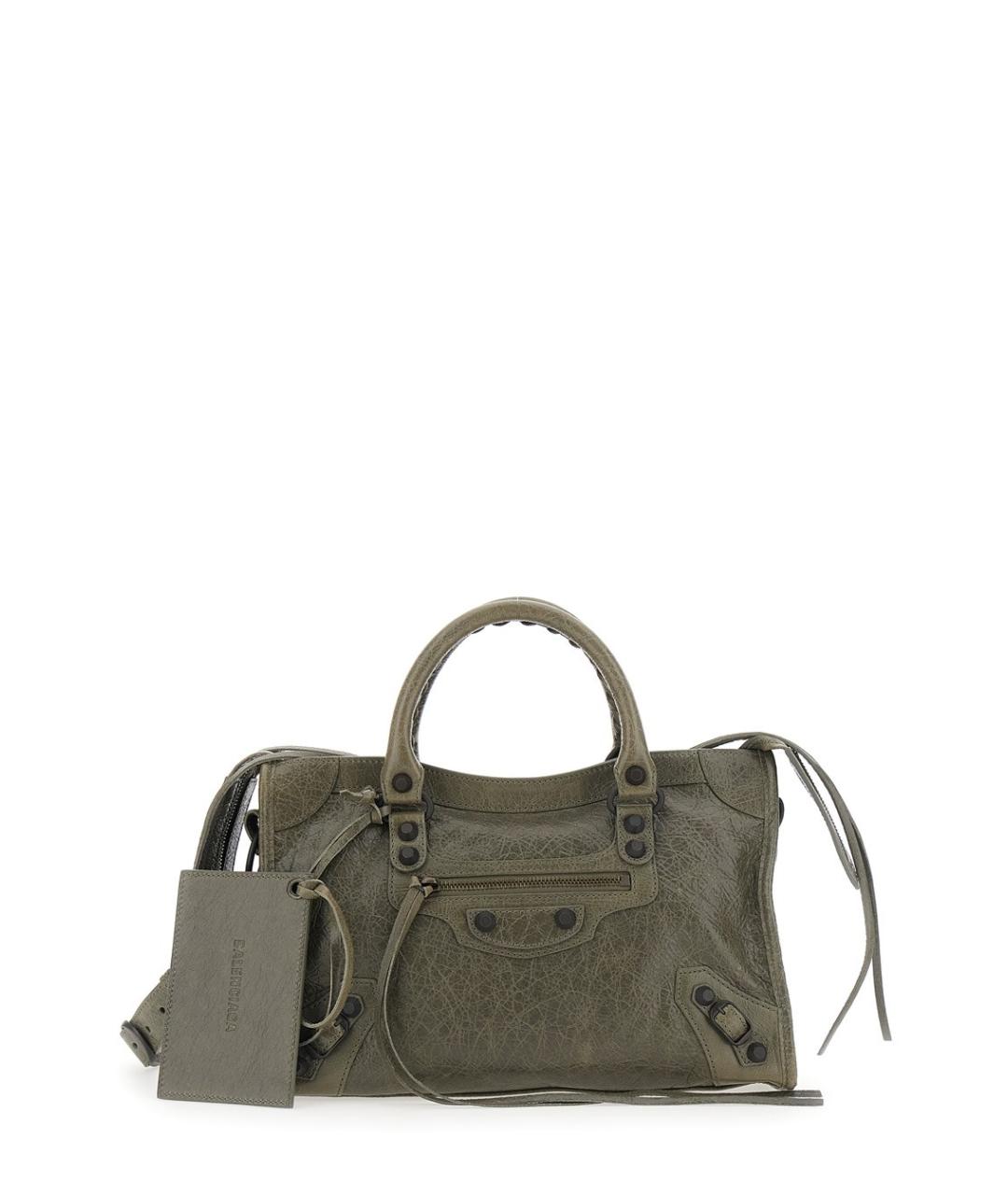 BALENCIAGA Зеленая кожаная сумка тоут, фото 1