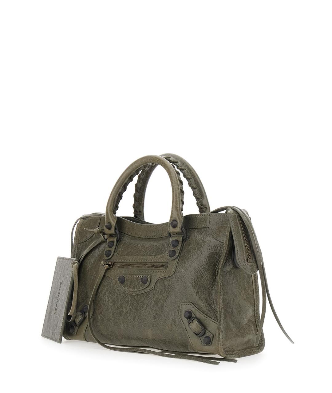 BALENCIAGA Зеленая кожаная сумка тоут, фото 2