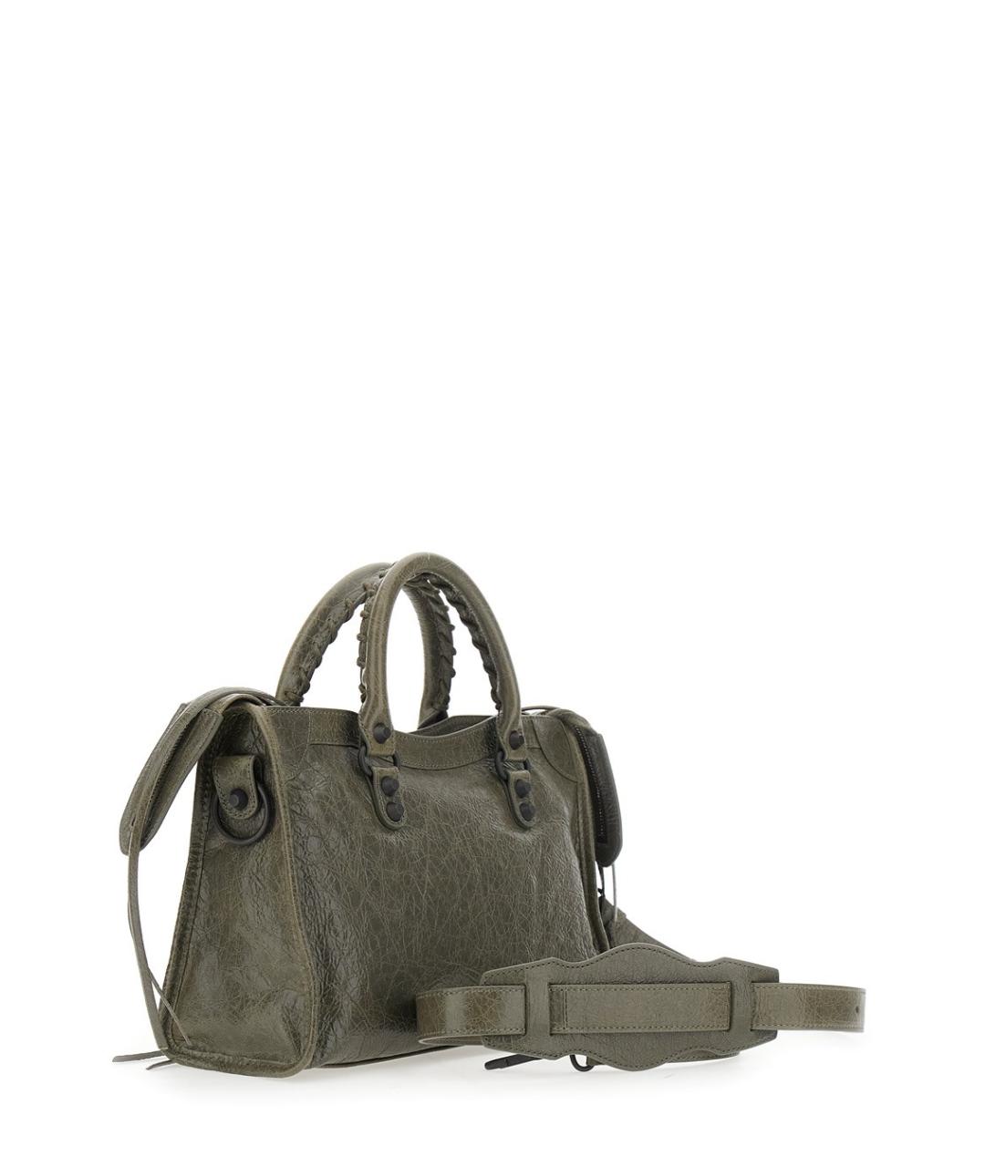 BALENCIAGA Зеленая кожаная сумка тоут, фото 3