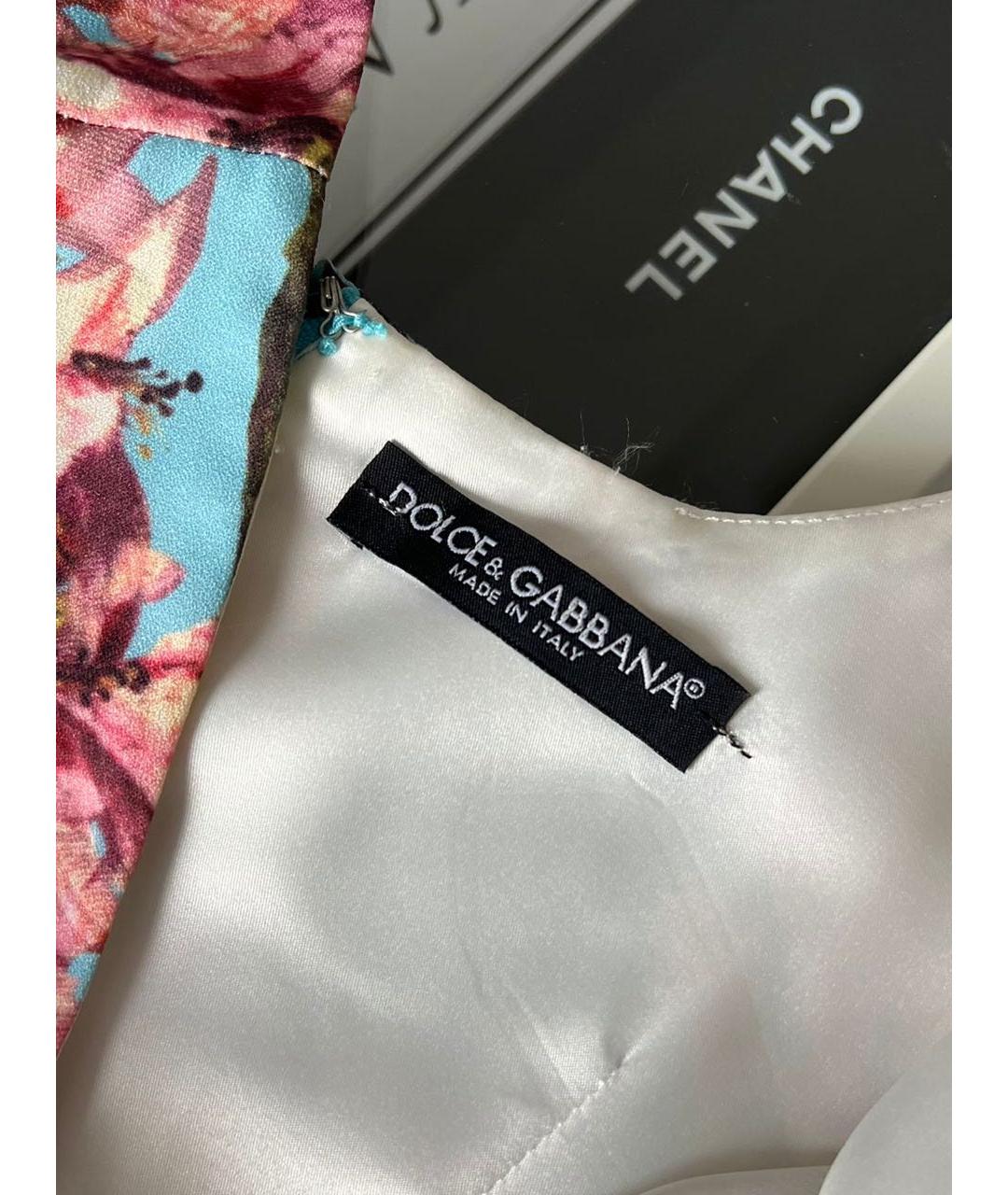 DOLCE&GABBANA Голубое вискозное коктейльное платье, фото 5