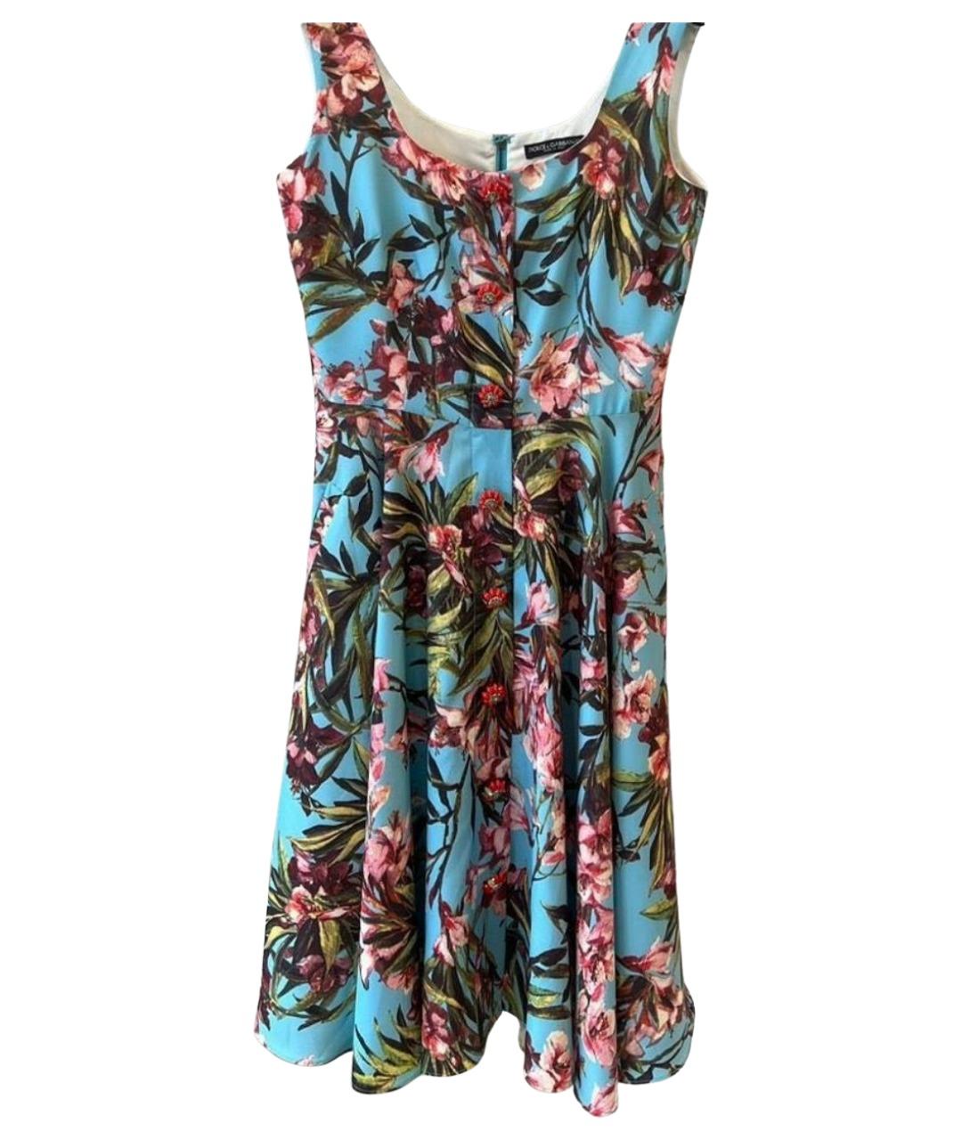 DOLCE&GABBANA Голубое вискозное коктейльное платье, фото 1
