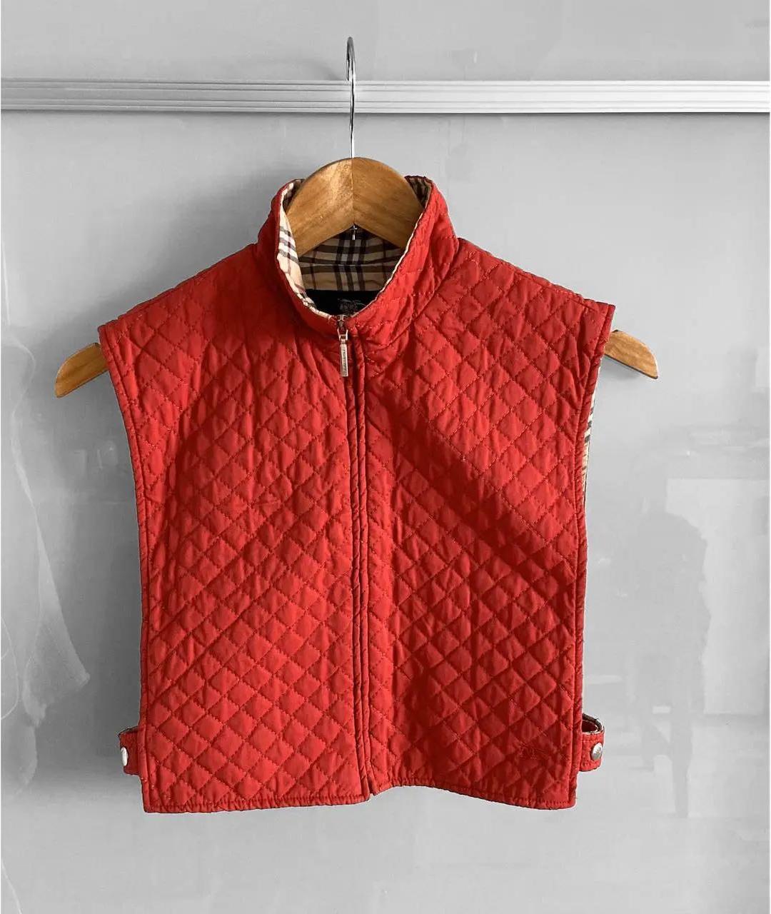 BURBERRY Красный хлопковый жилет, фото 9