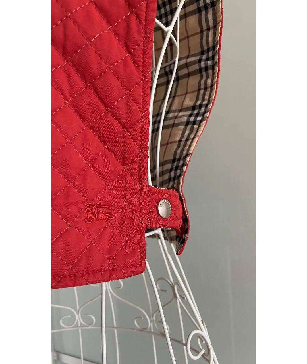 BURBERRY Красный хлопковый жилет, фото 3
