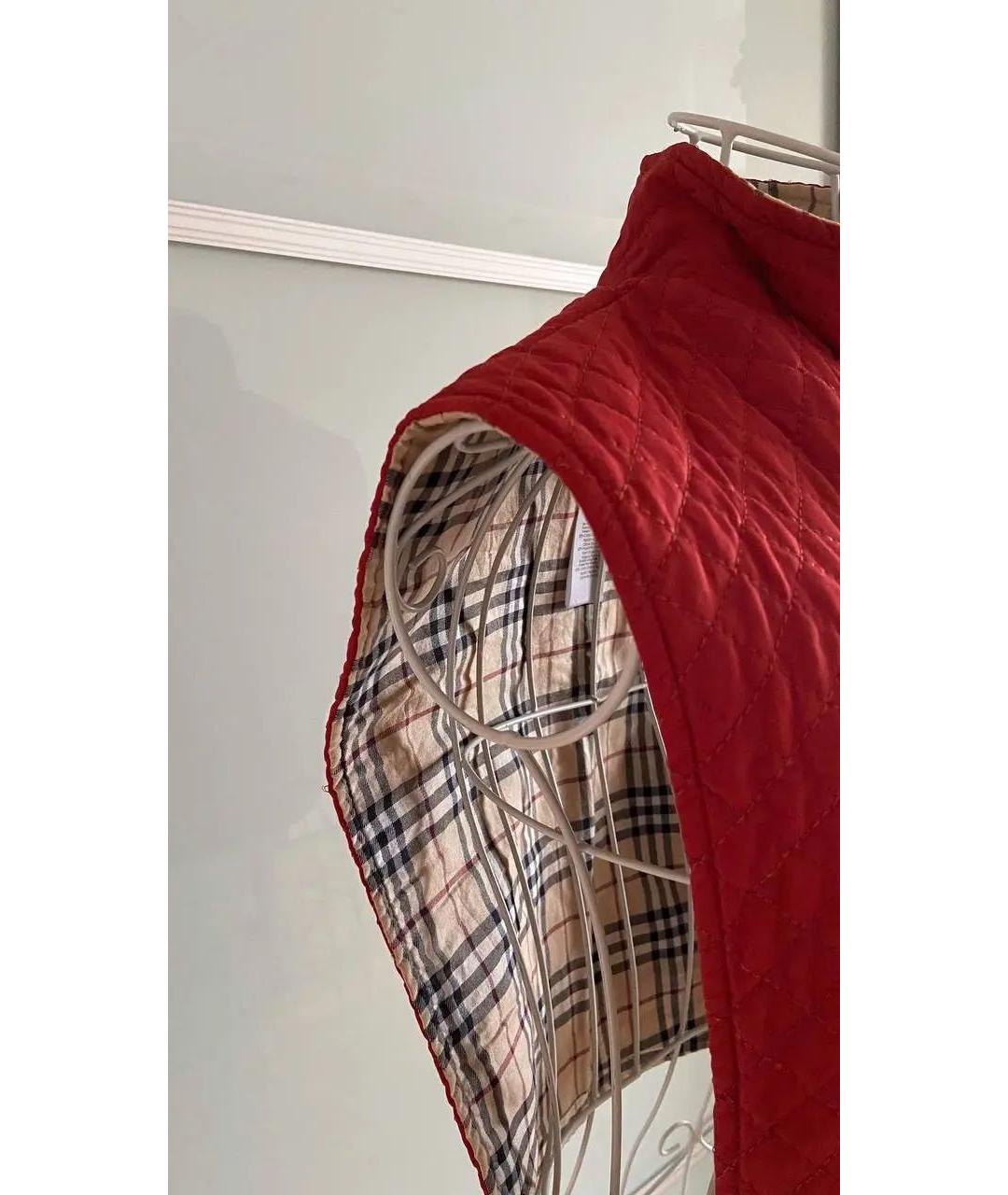 BURBERRY Красный хлопковый жилет, фото 2