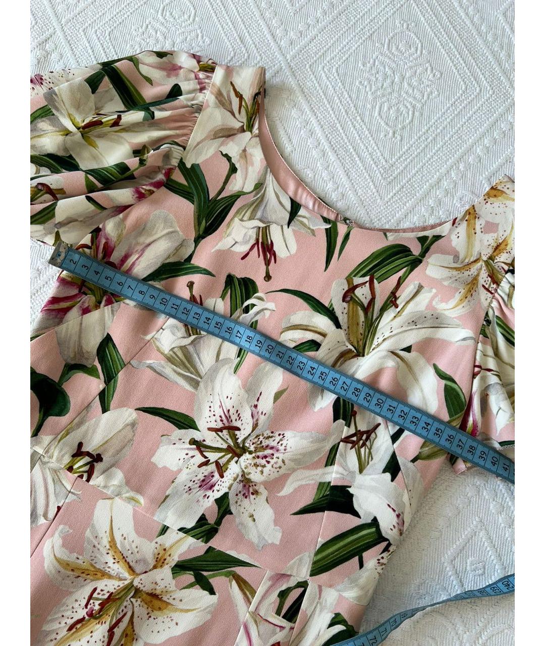 DOLCE&GABBANA Розовое вискозное коктейльное платье, фото 4