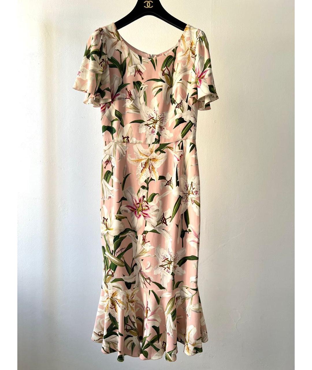 DOLCE&GABBANA Розовое вискозное коктейльное платье, фото 9