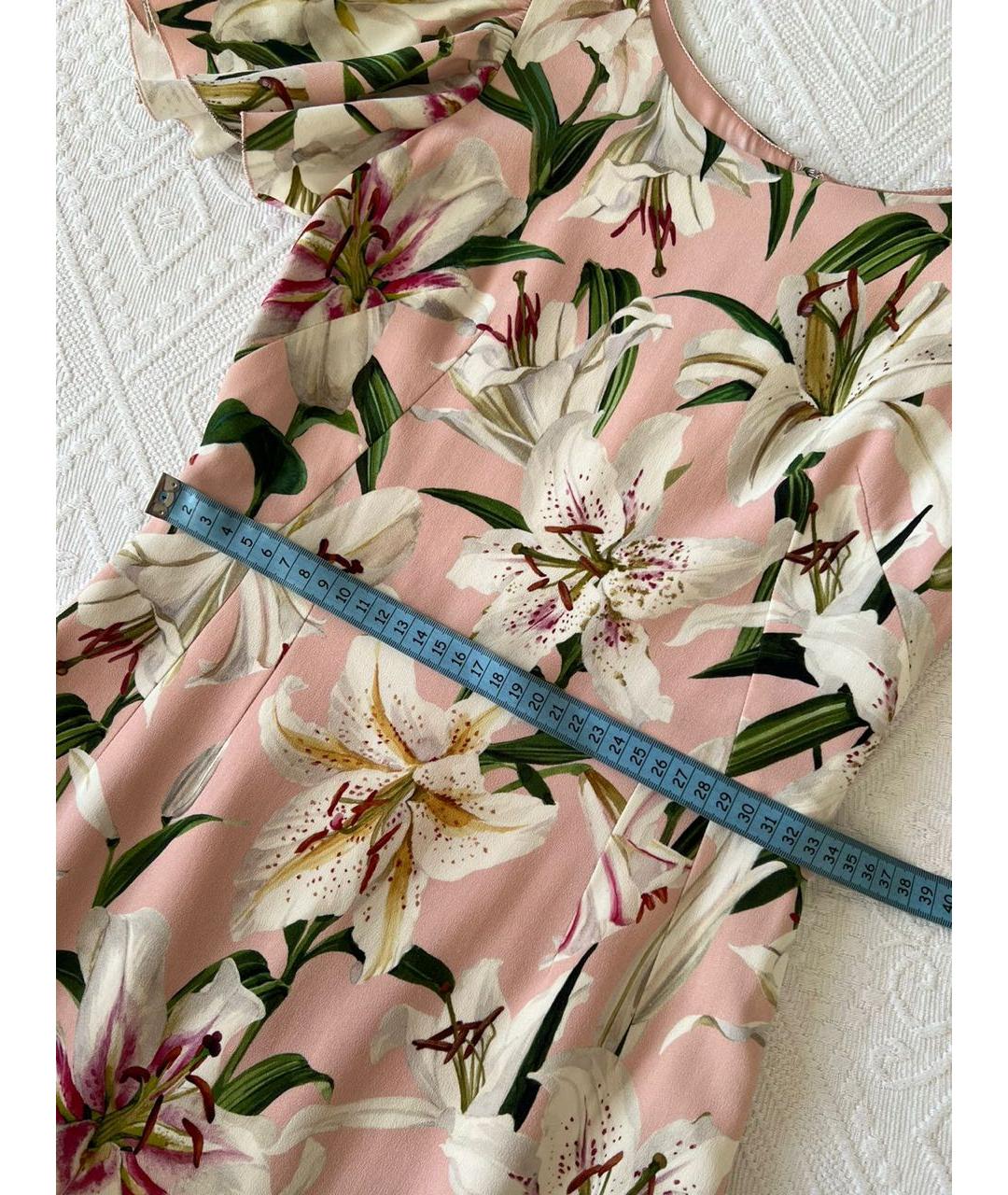 DOLCE&GABBANA Розовое вискозное коктейльное платье, фото 5