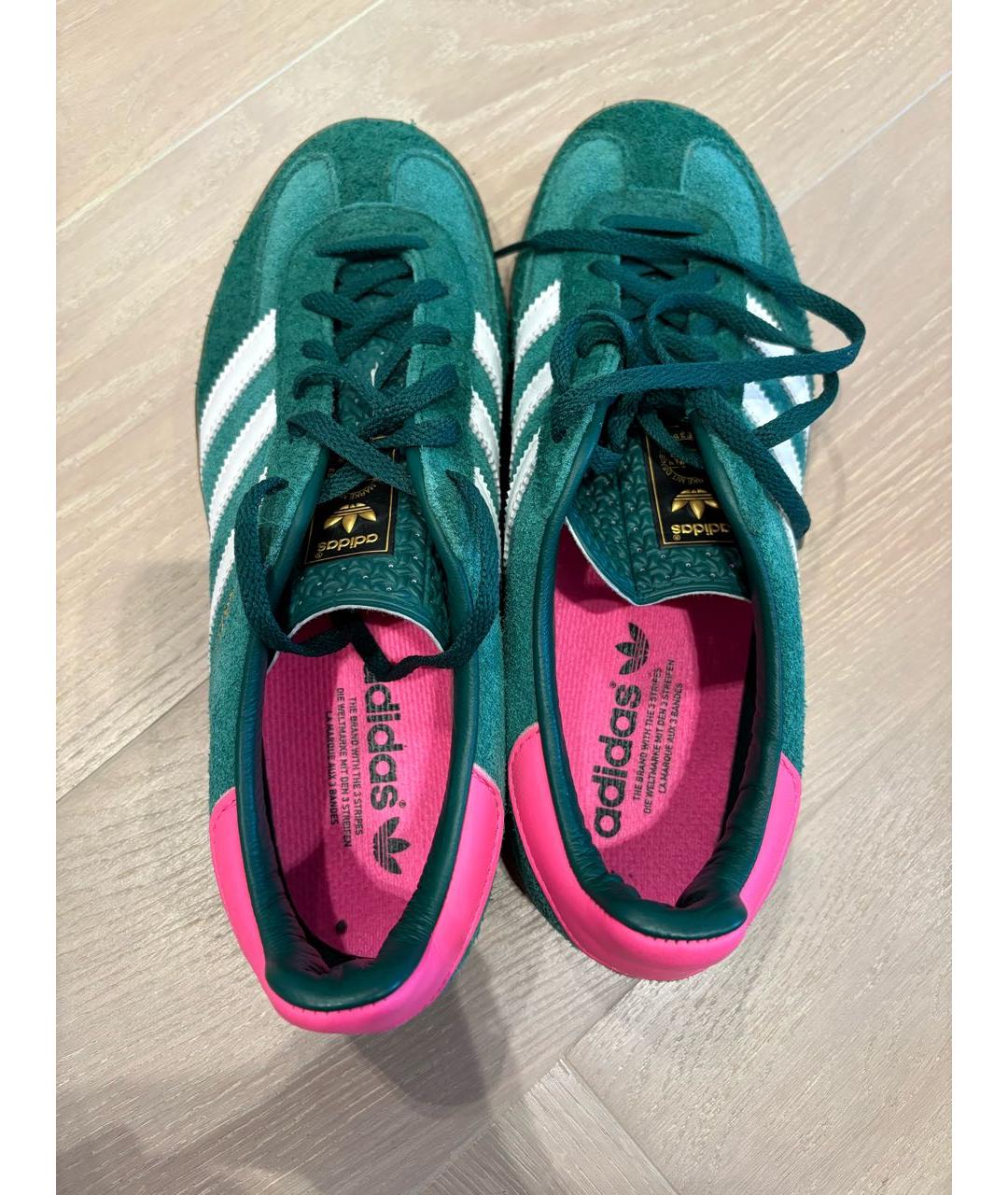 ADIDAS Зеленые замшевые кроссовки, фото 3