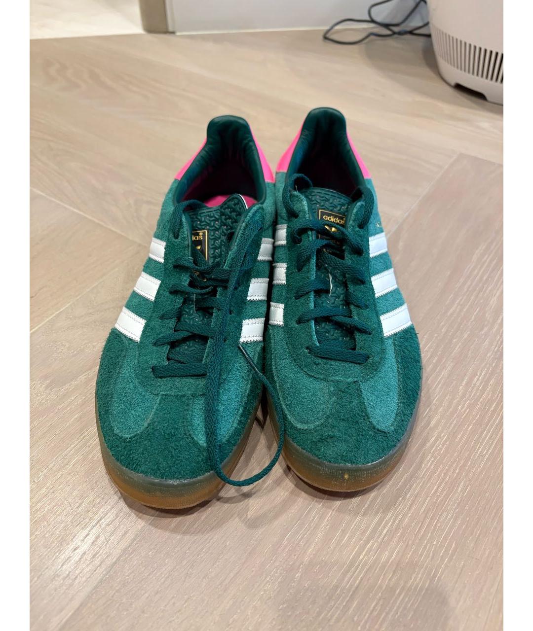 ADIDAS Зеленые замшевые кроссовки, фото 2