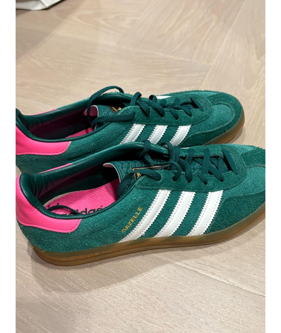 ADIDAS Зеленые замшевые кроссовки, фото 5