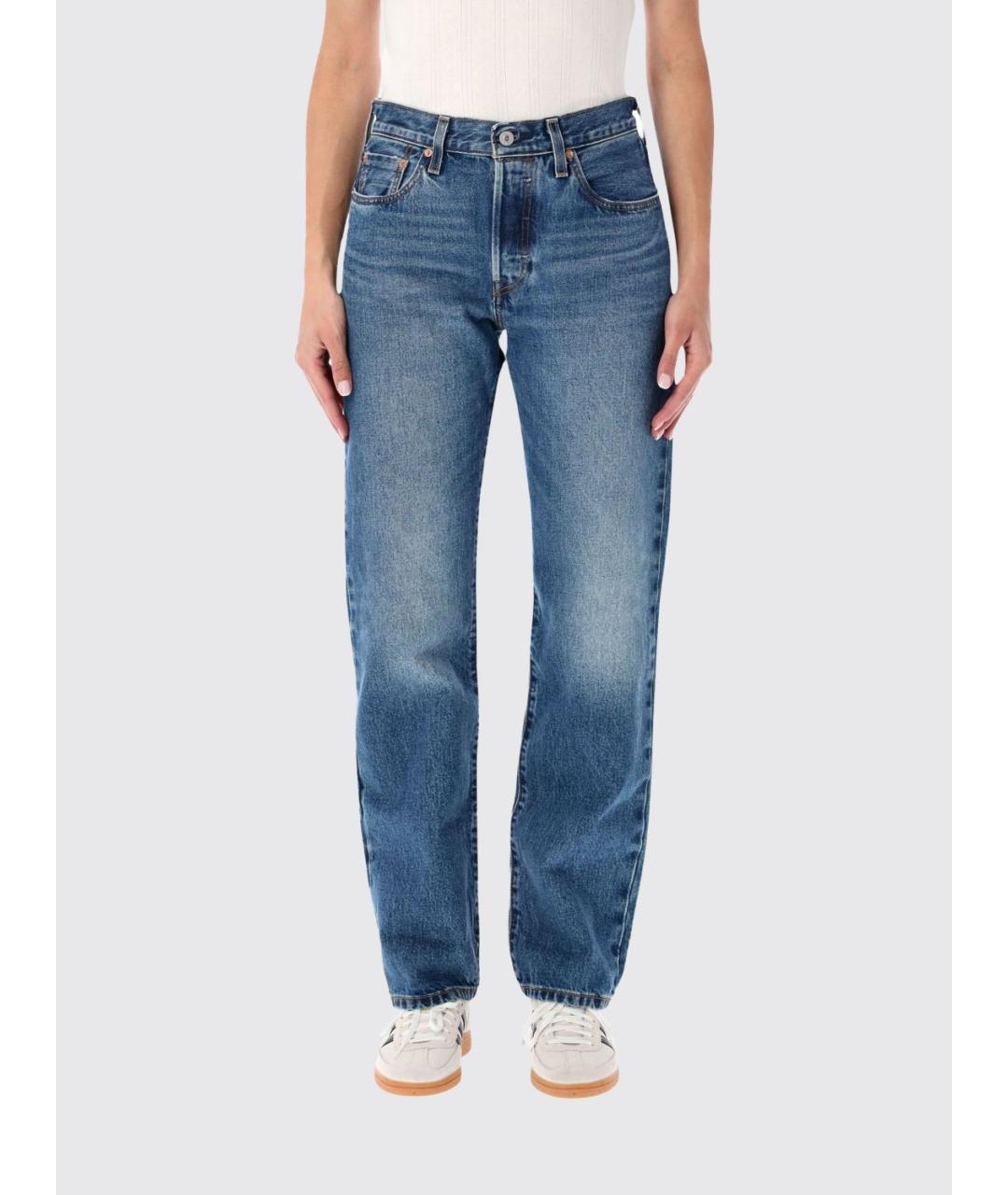 LEVI'S Синие хлопковые прямые джинсы, фото 1