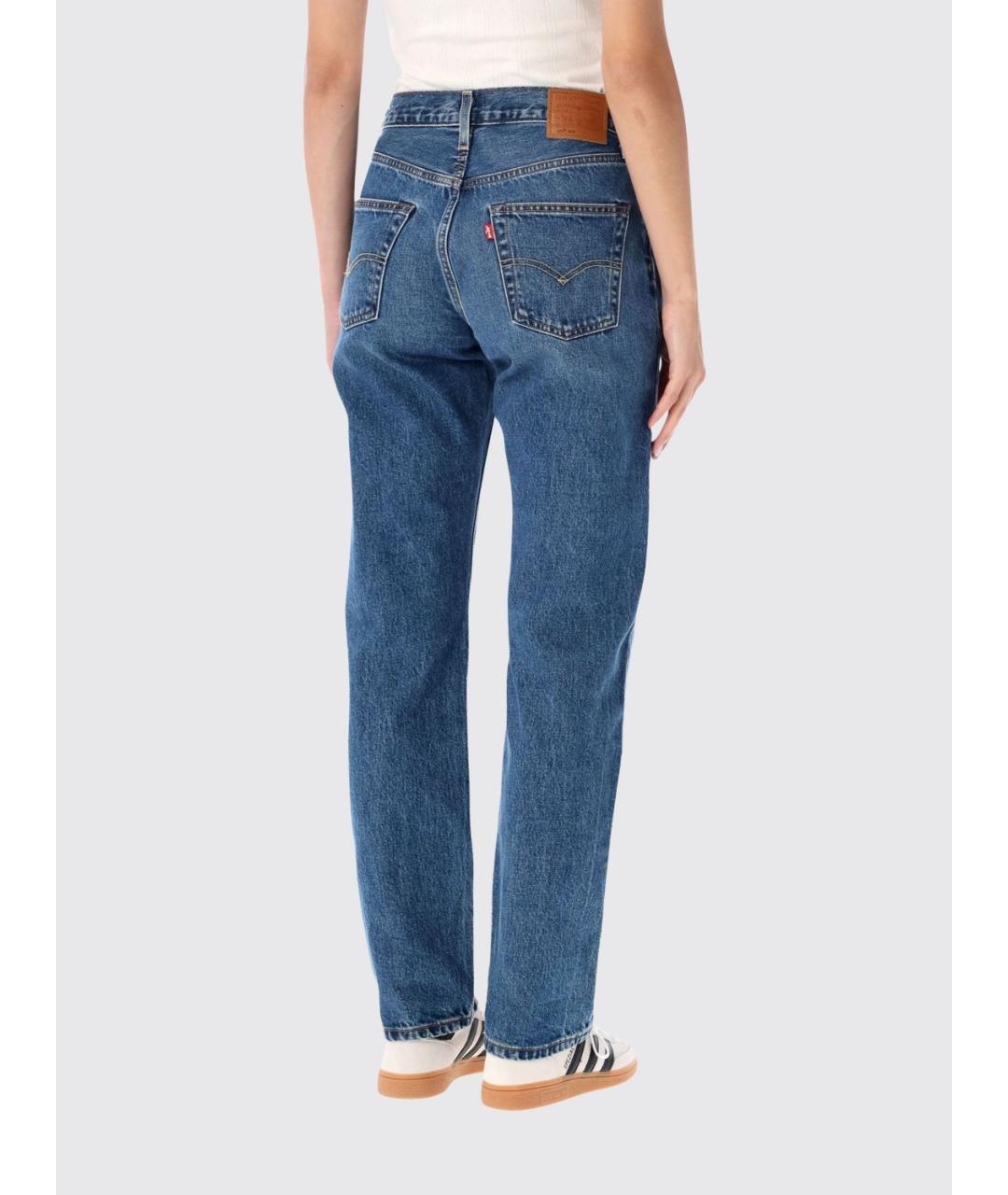 LEVI'S Синие хлопковые прямые джинсы, фото 2