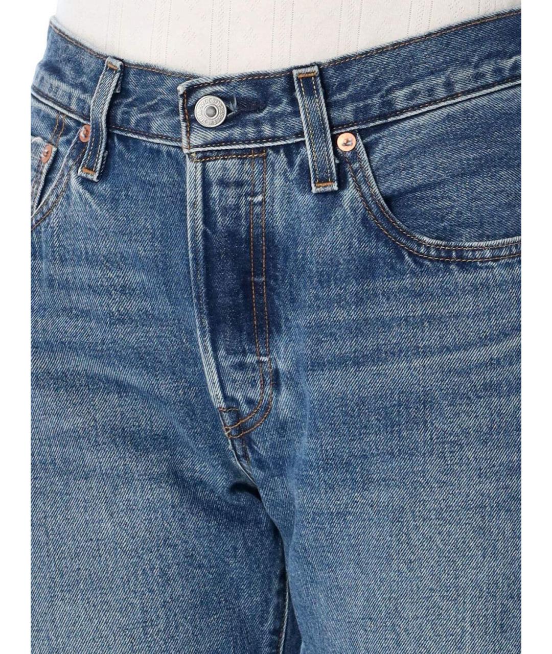 LEVI'S Синие хлопковые прямые джинсы, фото 3