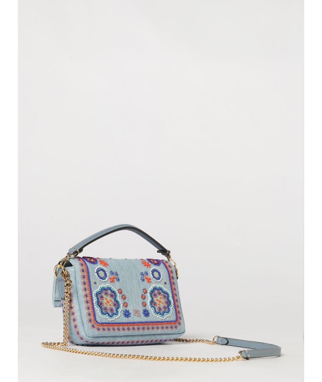 FENDI Голубая хлопковая сумка через плечо, фото 3