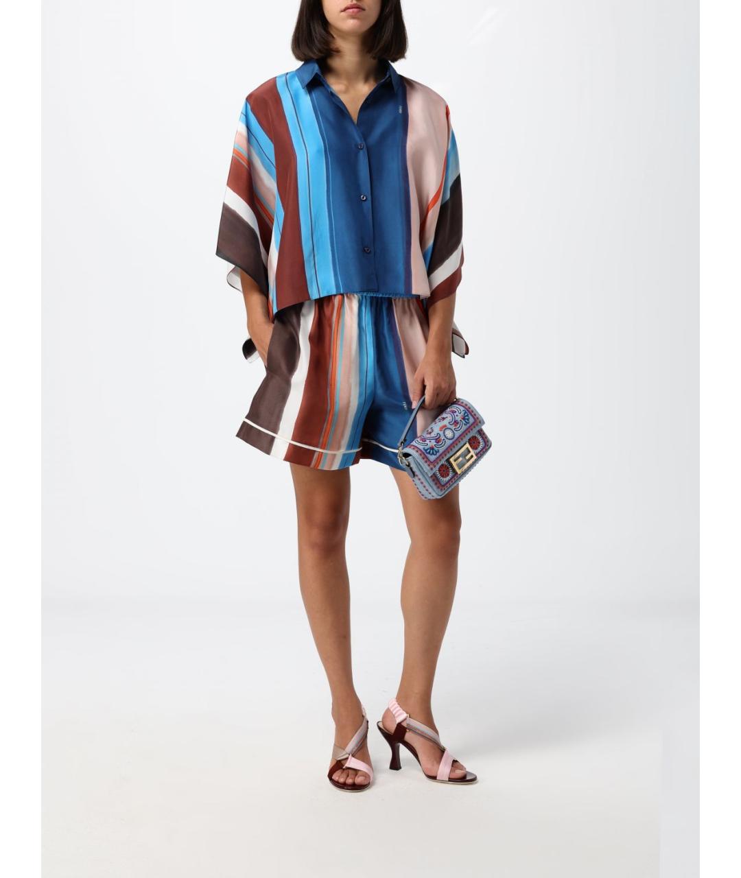 FENDI Голубая хлопковая сумка через плечо, фото 2