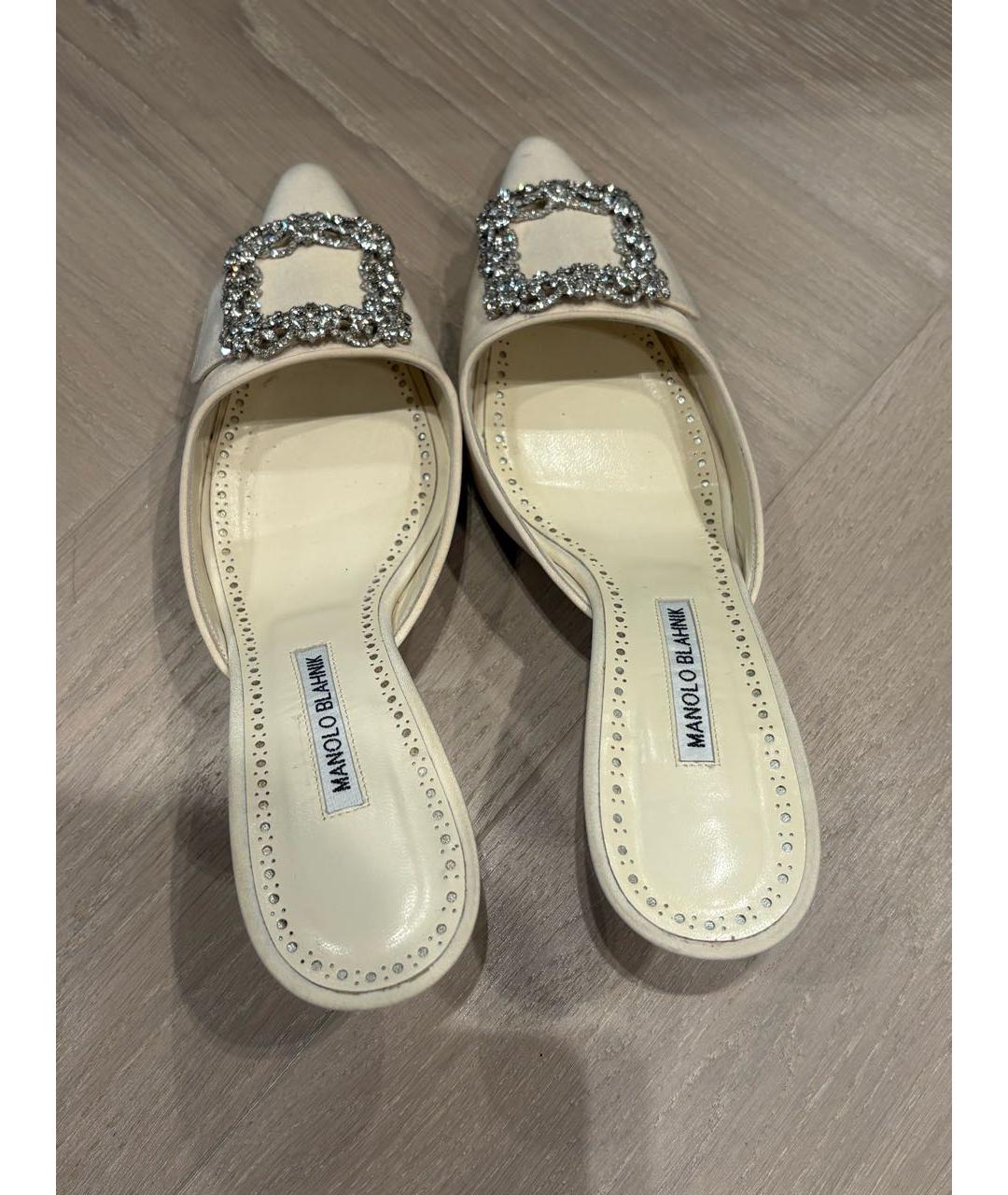 MANOLO BLAHNIK Белые босоножки, фото 5