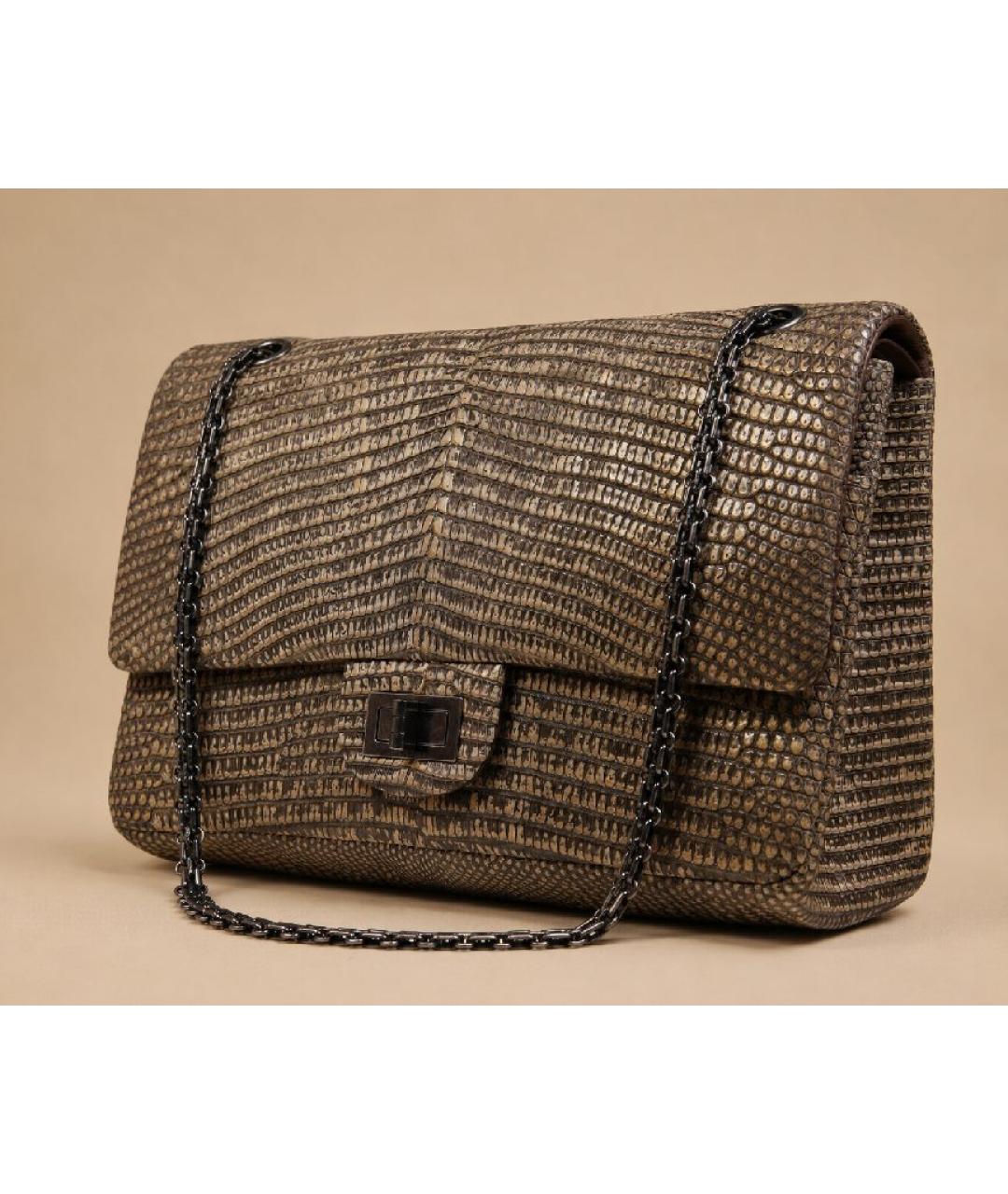 CHANEL Коричневая сумка через плечо из экзотической кожи, фото 6