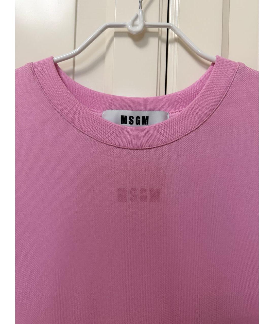 MSGM Розовое хлопковое повседневное платье, фото 3