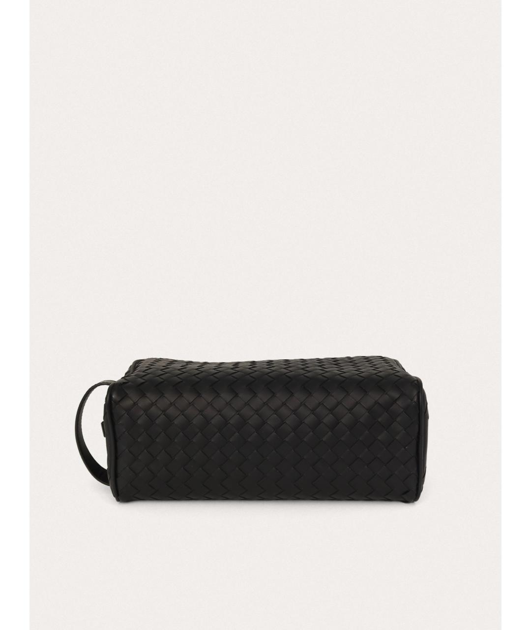 BOTTEGA VENETA Черная кожаная барсетка, фото 2