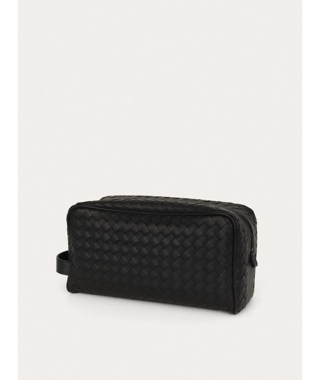BOTTEGA VENETA Черная кожаная барсетка, фото 3